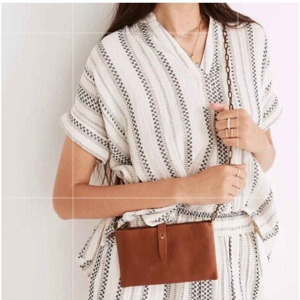 MADEWELL Women's The Transport Accordion Crossbody Bag In Luggage NWOT